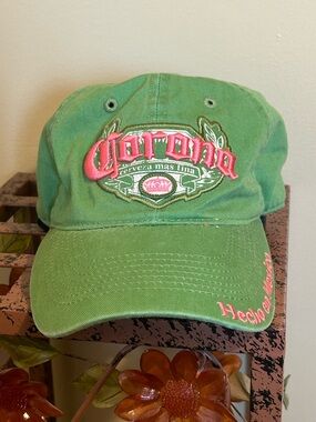 Corona Green Strapback Baseball Cap Vintage 90s Y2K Mexico Lager Hecho En Mexico